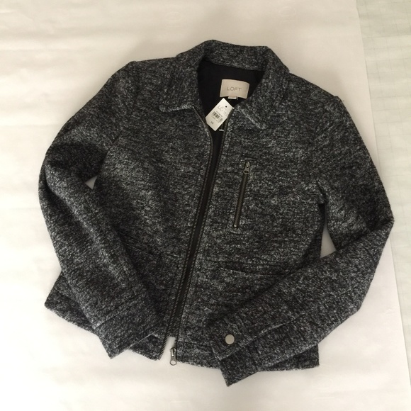 NEW LOFT Black Speckled Sweater Blazer Jacket